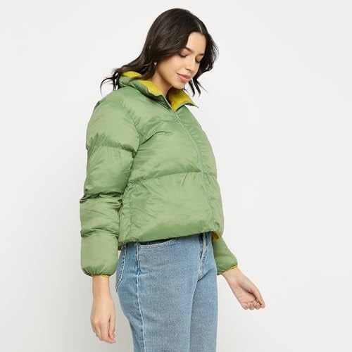 Duke Stardust Women Full Sleeve Short Reversible Jacket (SDZ4044_Olive_XL) - Image 4