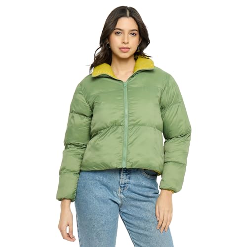 Duke Stardust Women Full Sleeve Short Reversible Jacket (SDZ4044_Olive_XL) - Image 1