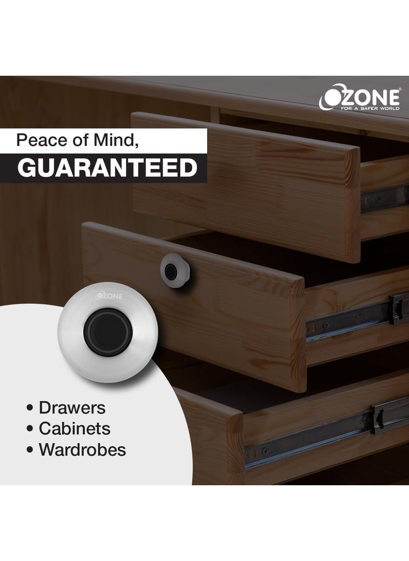 Ozone Ozone OZFL55F Fingerprint Access Automatic Locking System Smart Digital Furniture Lock Silver  - Image 4