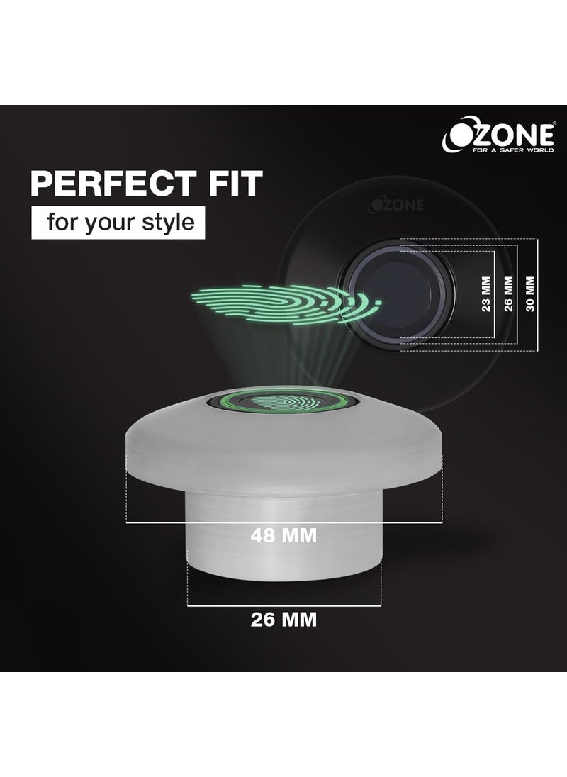 Ozone Ozone OZFL55F Fingerprint Access Automatic Locking System Smart Digital Furniture Lock Silver  - Image 2