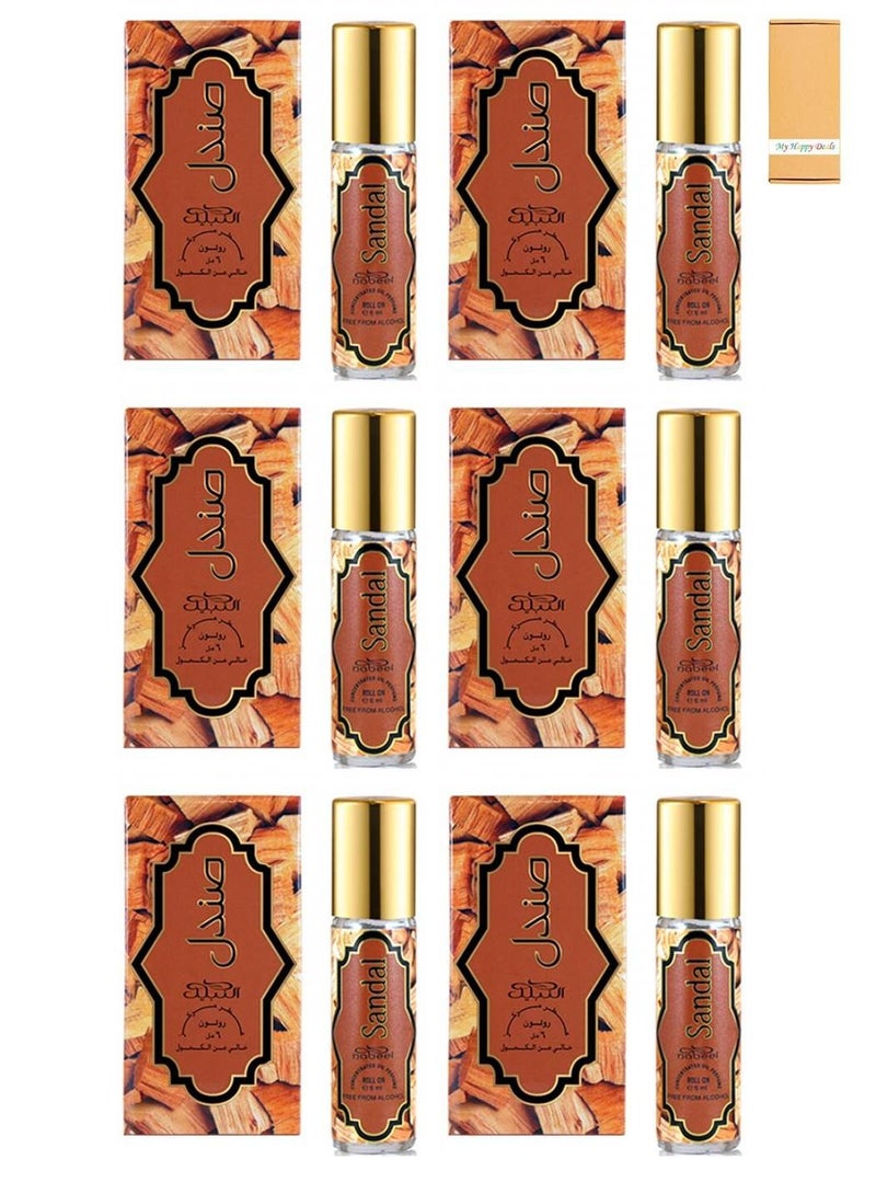 Nabeel 6 Pcs Nabeel Sandal Alcohol Free Roll On Oil Perfume 6ML - Image 1