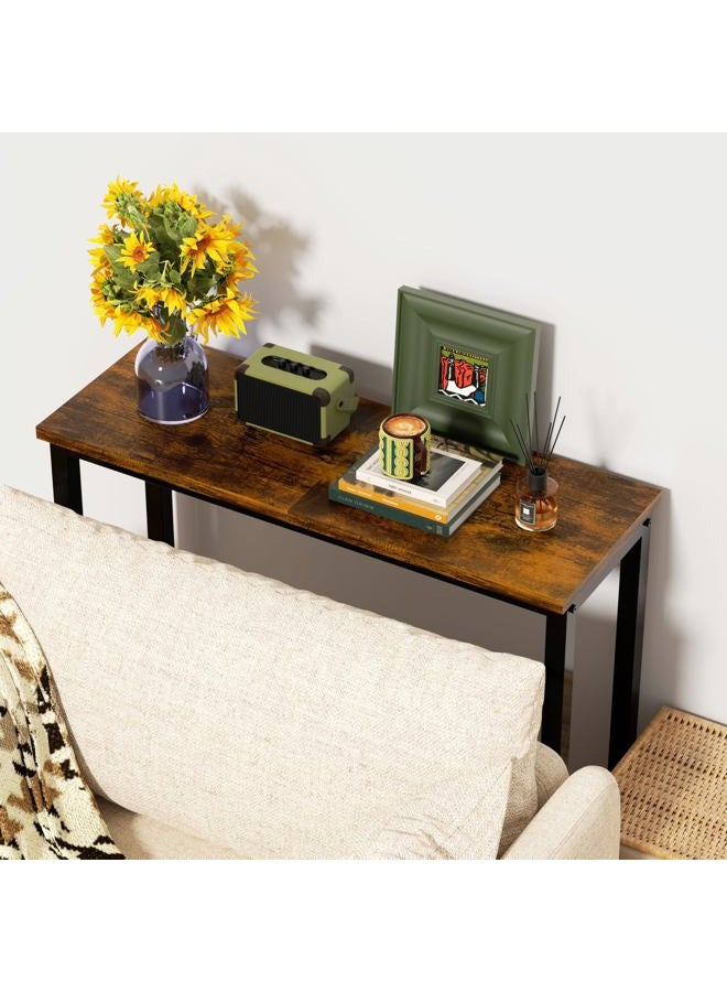 GRLEAF 2 Pack Narrow Console Table, 29.5" Small Entryway Table, Thin Hallway Table Skinny Sofa Side Display Table for Entrance, Bedroom, Living Room, Foyer, Corridor, Office - Rustic Brown (9.5" Deep) - Image 4