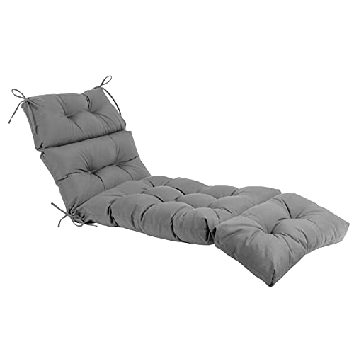 QILLOWAY IndoorOutdoor Chaise Lounge CushionSpringSummer Seasonal Replacement Cushions Light Grey