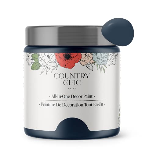 Country Chic Paint Country Chic All-in-One Chalk Paint for Furniture, Cabinets, Home Decor, Eco-Friendly, Matte Finish, Built-In Primer & Top Coat for Wood, Metal - Peacoat (Navy Blue) - Pint 16 oz (475 ml) - Image 1