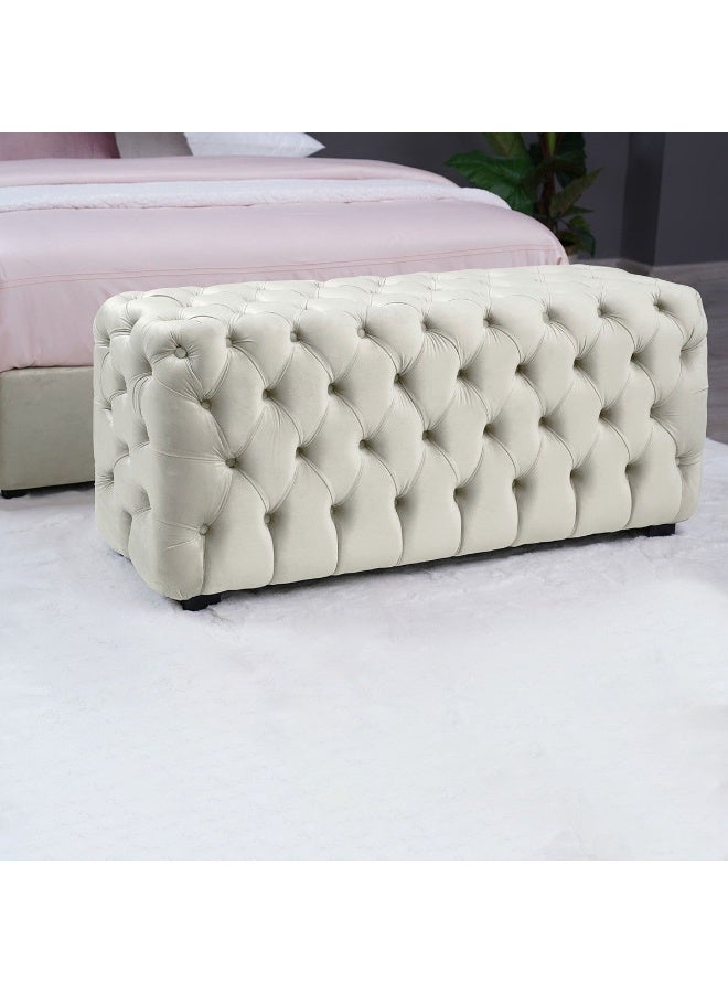 Pan Home Emirates Gama Bench-Velvet~White - Image 2