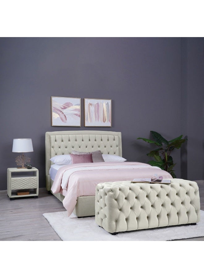 Pan Home Emirates Gama Bench-Velvet~White - Image 5