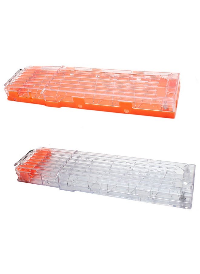 Hosim 2 Pack Bullet Clips For Series Quick Reload High Capacity Kid'S Soft Toy Gun Magazine 18Dart Without Reloading Ammo Cartridge Dart Gun Clips Transparent+Transparant Orange  - Image 1