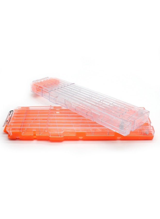 Hosim 2 Pack Bullet Clips For Series Quick Reload High Capacity Kid'S Soft Toy Gun Magazine 18Dart Without Reloading Ammo Cartridge Dart Gun Clips Transparent+Transparant Orange  - Image 2