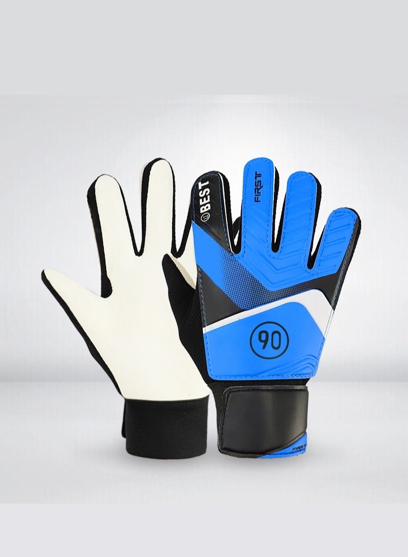 Generic Kid's Goalkeeper Gloves Finger Protection Latex Soccer Goalie Gloves Teenagers Breathable Sports Gloves 6# 16-17cm Blue  - Image 1