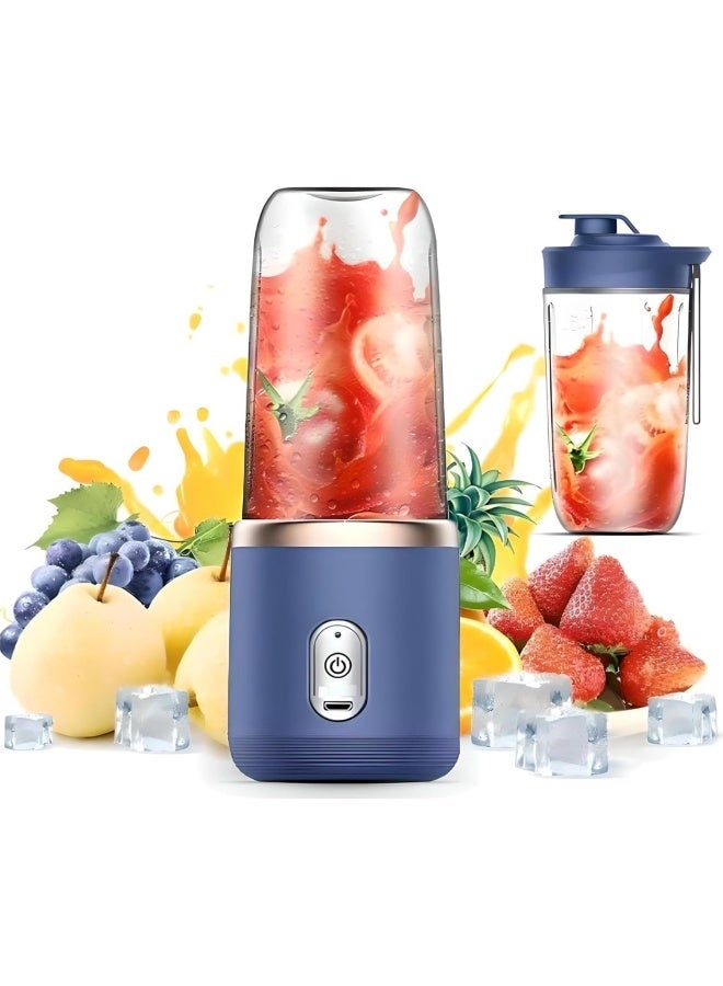 إم مياويان عصارة/خلاط محمول، مثالي للعصائر والمشروبات المخفوقة، تصميم بست شفرات، قابل لإعادة الشحن عبر USB، يتضمن غطاء وكوب | مثالي للسفر والأنشطة الخارجية - Image 1