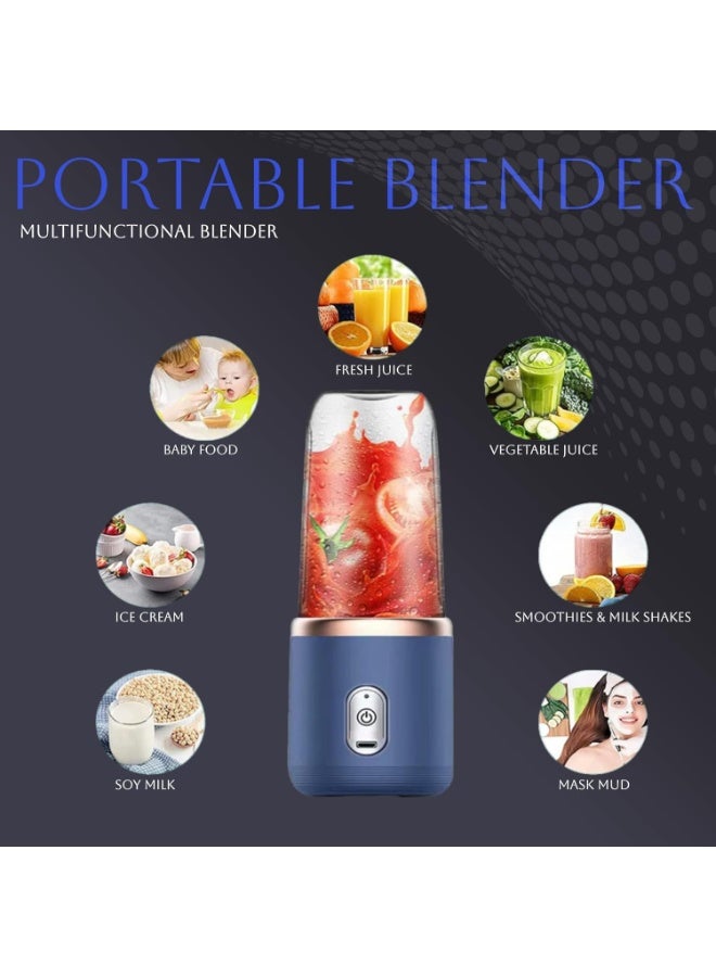 إم مياويان عصارة/خلاط محمول، مثالي للعصائر والمشروبات المخفوقة، تصميم بست شفرات، قابل لإعادة الشحن عبر USB، يتضمن غطاء وكوب | مثالي للسفر والأنشطة الخارجية - Image 3