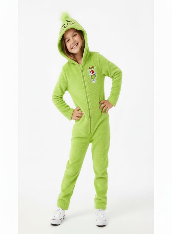 Dr. Seuss Grinch Christmas Cosplay Hooded Coverall for Toddler and Big Kids - Image 4