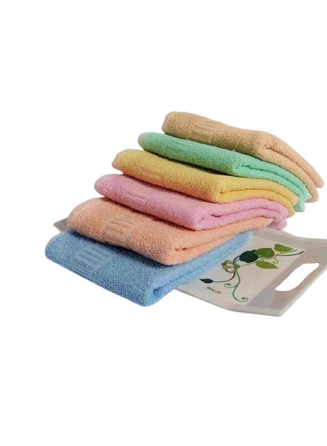 Ayus Cotton Hand Towel 450 GSM, Multicolor (Pink, Green, Blue, Orange, Yellow, Brown) Ultra Soft and Super Absorbent (Set of 6) - Image 2