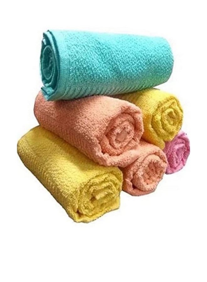 Ayus Cotton Hand Towel 450 GSM, Multicolor (Pink, Green, Blue, Orange, Yellow, Brown) Ultra Soft and Super Absorbent (Set of 6) - Image 3