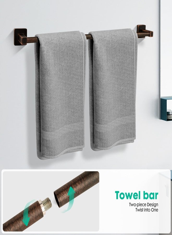 Ntipox 5 Piece Antique Bathroom Hardware Accessories Set Oil Rubbed Bronze,24 Inch Towel Bar Set,Towel Rack Set,Bathroom Towel Holder Set - Image 2
