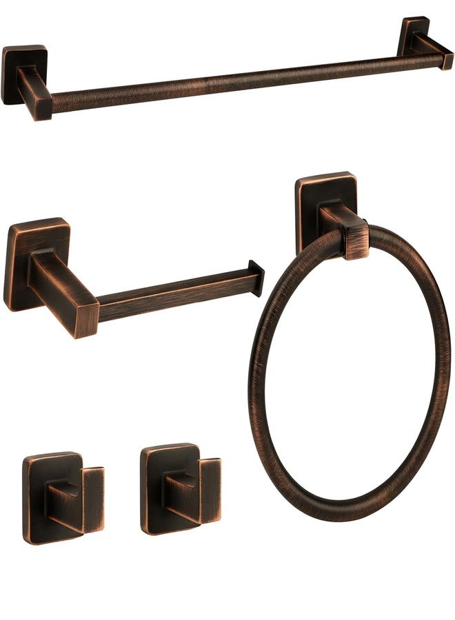 Ntipox 5 Piece Antique Bathroom Hardware Accessories Set Oil Rubbed Bronze,24 Inch Towel Bar Set,Towel Rack Set,Bathroom Towel Holder Set - Image 1