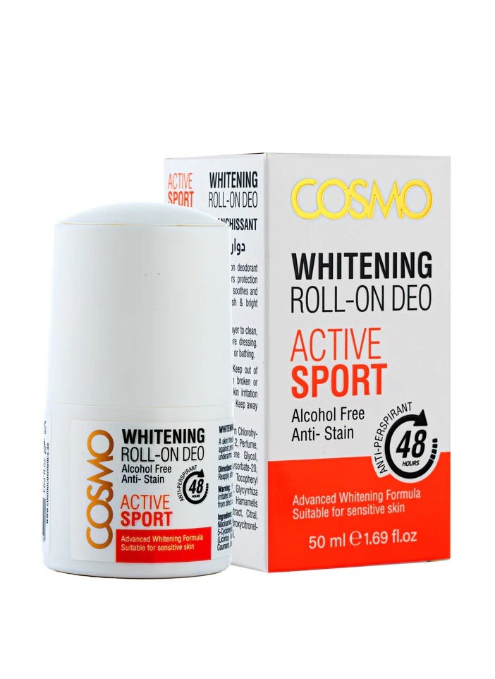 COSMO Cosmo Whitening Roll on Deo Active Sport 50ml Men and Women 
