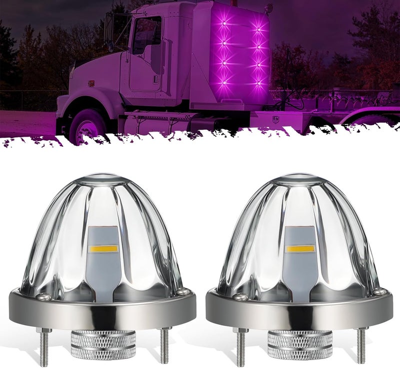 Partsam 2 x Patent Pending Glass Watermelon Light - Clear Lens Side LED Lights for Trucks - Image 1