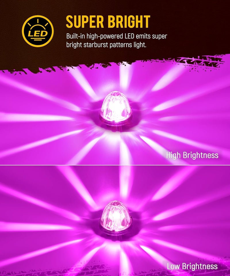 Partsam 2 x Patent Pending Glass Watermelon Light - Clear Lens Side LED Lights for Trucks - Image 2