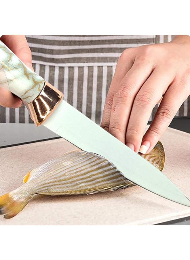 HIAS Professional 9-Piece Kitchen Knife Set with 360° Rotating Acrylic Block - Ultra Sharp Stainless Steel Chef Knives, Non-Stick Coating, Sharpener & Shears for Home Cooking. - Image 5