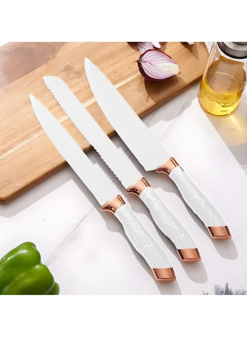 HIAS Professional 9-Piece Kitchen Knife Set with 360° Rotating Acrylic Block - Ultra Sharp Stainless Steel Chef Knives, Non-Stick Coating, Sharpener & Shears for Home Cooking. - Image 4