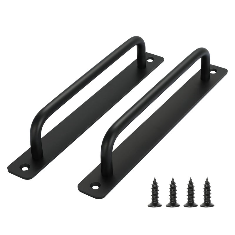 Malimali 4 Pack Black Barn Door Handles  7-1/2"" Hole Center Gate Handle Sliding Door Handles Modern Aluminium Door Pull For Pocket Door Bifold Closet Doors Hardware Replacement - Image 1