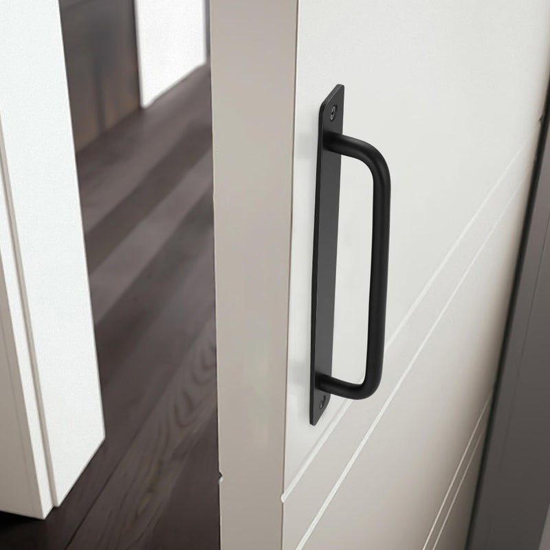 Malimali 4 Pack Black Barn Door Handles  7-1/2"" Hole Center Gate Handle Sliding Door Handles Modern Aluminium Door Pull For Pocket Door Bifold Closet Doors Hardware Replacement - Image 5