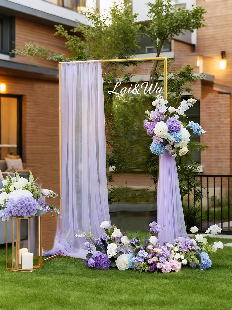 JEBUTU Gold Wedding Arch Backdrop Stand, 6.6 * 3.3FT Square Backdrop Stand Balloon Flower Metal Frame for Ceremony, Anniversary, Party, Birthday,Baby Shower Photo Booth Decoration - Image 3
