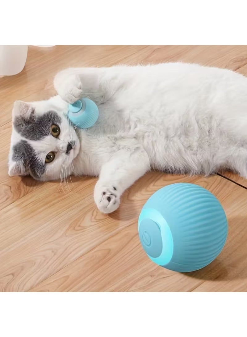 ZedAura Interactive Cat Ball Toy, Automatic Rotating Electric Kitten Toy with Feather & Ball Attachments, USB Rechargeable, Intelligent Movement for Indoor Cats, Exercise & Boredom Relief - Image 4