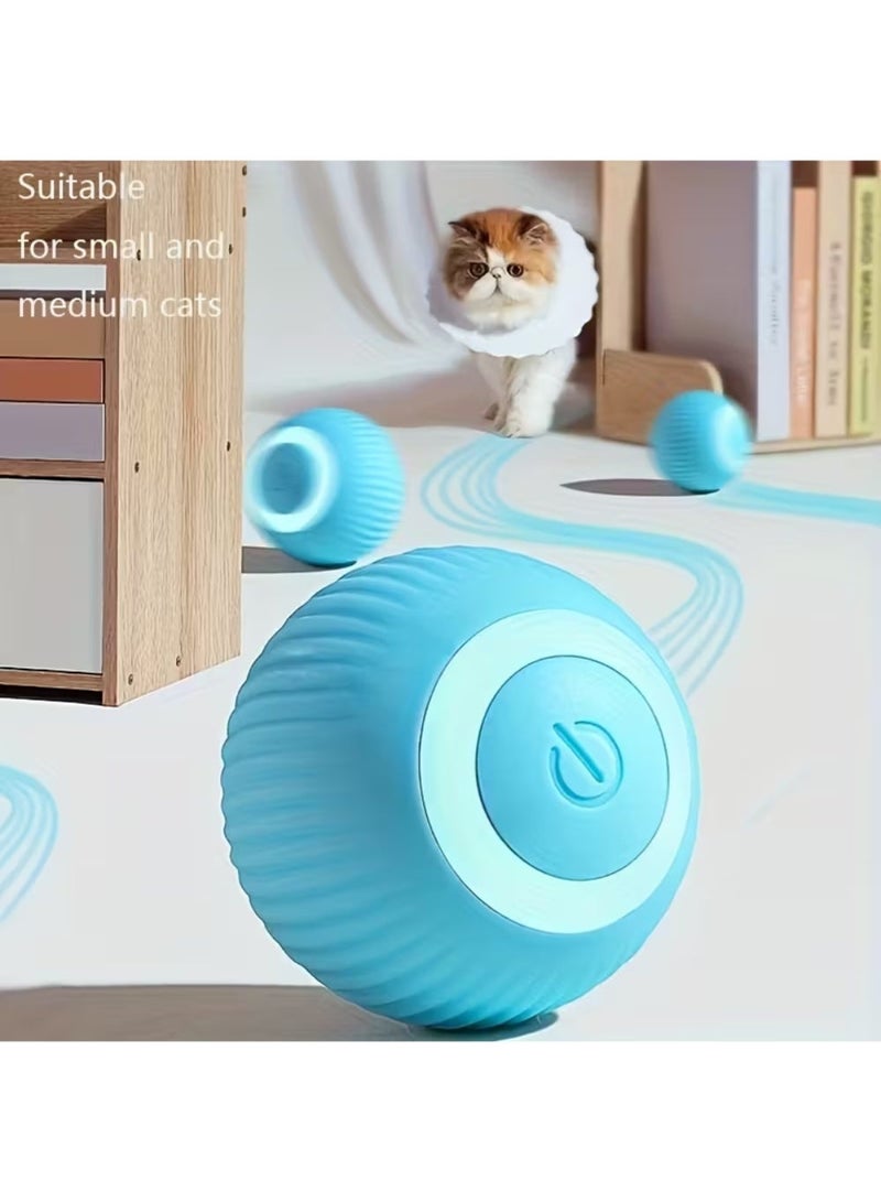 ZedAura Interactive Cat Ball Toy, Automatic Rotating Electric Kitten Toy with Feather & Ball Attachments, USB Rechargeable, Intelligent Movement for Indoor Cats, Exercise & Boredom Relief - Image 3