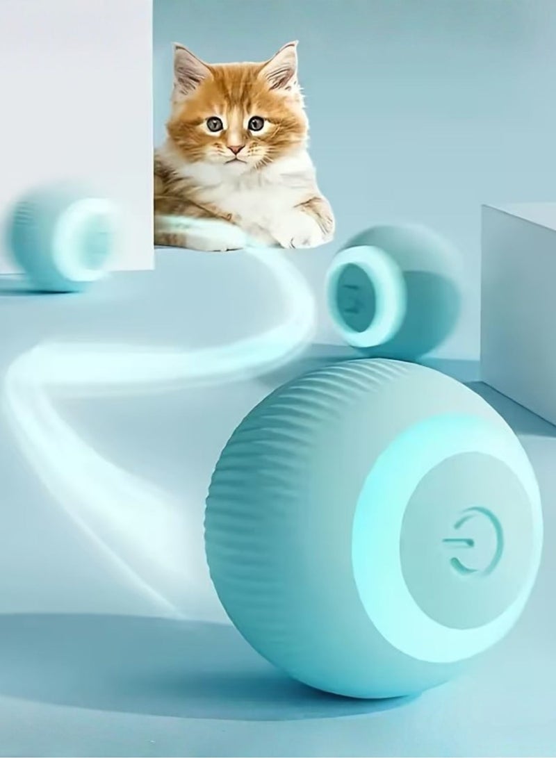 ZedAura Interactive Cat Ball Toy, Automatic Rotating Electric Kitten Toy with Feather & Ball Attachments, USB Rechargeable, Intelligent Movement for Indoor Cats, Exercise & Boredom Relief - Image 2