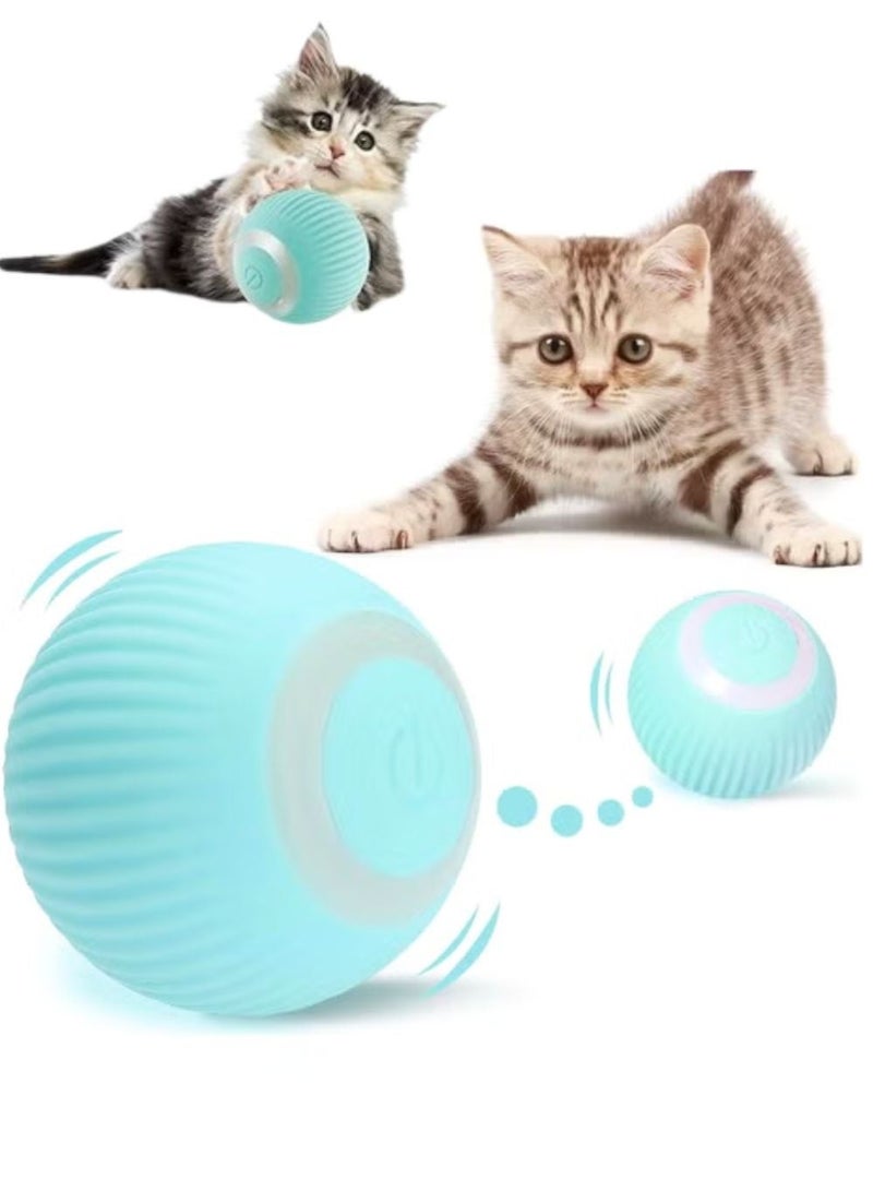 ZedAura Interactive Cat Ball Toy, Automatic Rotating Electric Kitten Toy with Feather & Ball Attachments, USB Rechargeable, Intelligent Movement for Indoor Cats, Exercise & Boredom Relief - Image 1