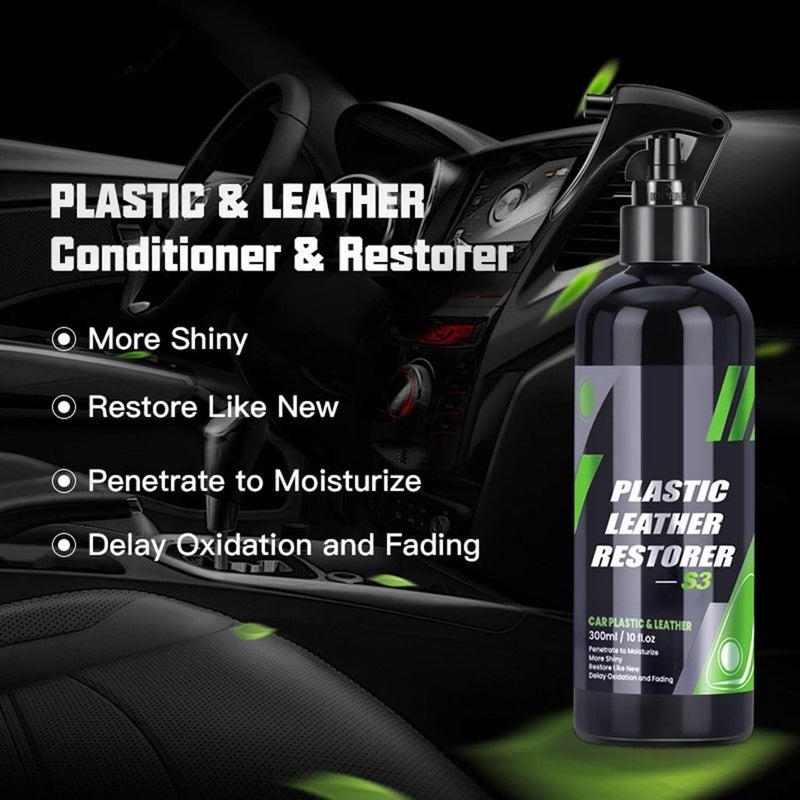 comfrt Plastic & Leather Restorer, Plastic Leather Restorer Spray, 50/100/300ML S3 Plastic and Leather Restorer, Plastic Restorer for Cars, Plastic Parts Refurbish Agent (50ML,2PCS) - Image 2