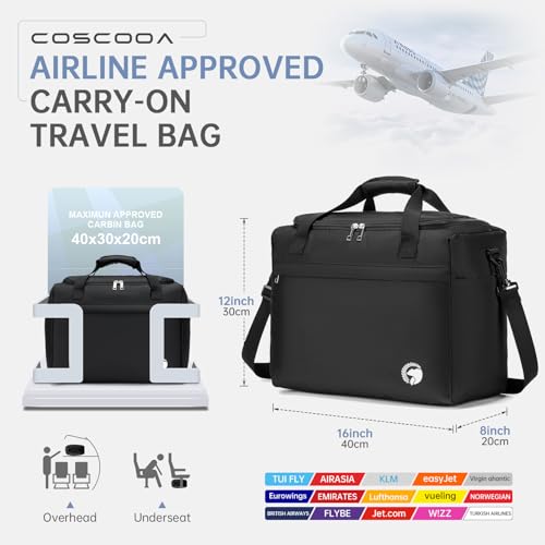 COSCOOA 40x30x20 cm Travel Bag Lightweight Personal Item Bag for Airlines16x12x8 inch Carry on Luggage25L Foldable Travel Duffel Bag for Women MenWaterproof Weekender Overnight Hospital Bags - Image 3