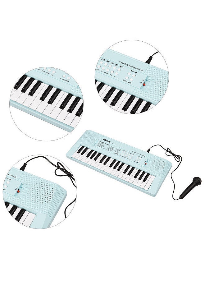 Generic - Electronic Piano with Mini Keyboard 37-Key Electronic Keyboard Piano Children' s Piano Blue - Image 1
