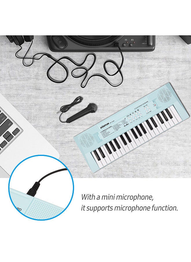 Generic - Electronic Piano with Mini Keyboard 37-Key Electronic Keyboard Piano Children' s Piano Blue - Image 1
