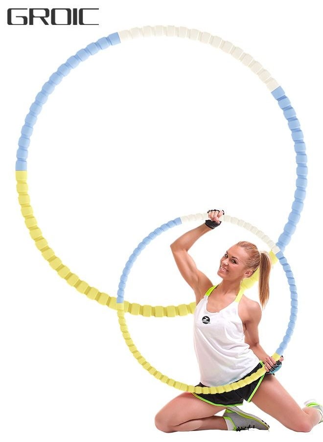 GROIC Hula Hoop Weighted Detachable Exercise Ring, 5 Sections Plus Size Portable for Home Life Sports Equipment, Fat Burning Core Exercise Equipment, Soft Padding Fascia Massage,30 in Diameter  - Image 1
