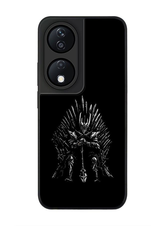 Stylizedd Rugged Black Edge Case for Honor X7b, Slim fit Soft Case Flexible Rubber Edges Anti Drop TPU Gel Thin Cover -  GOT One Throne - Image 1