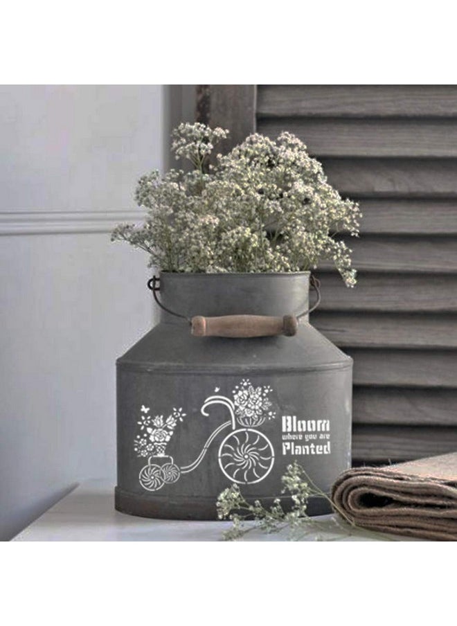 CrafTreat Bicycle Stencils For Painting On Wood Canvas Paper Fabric Floor Wall And Tile Blooming Plants 6X6 Inches Reusable Diy Art And Craft Stencils For Home Decor Flower Stencil  - Image 2