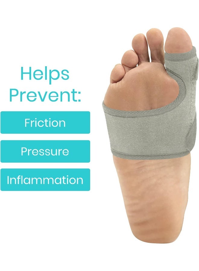 Vive Bunion Brace Big Toe Corrector Straightener With Splint Hallux Valgus Pad Joint Pain Relief Alignment Treatment Orthopedic Sleeve Foot Wrap Support One Size Gray - Image 2