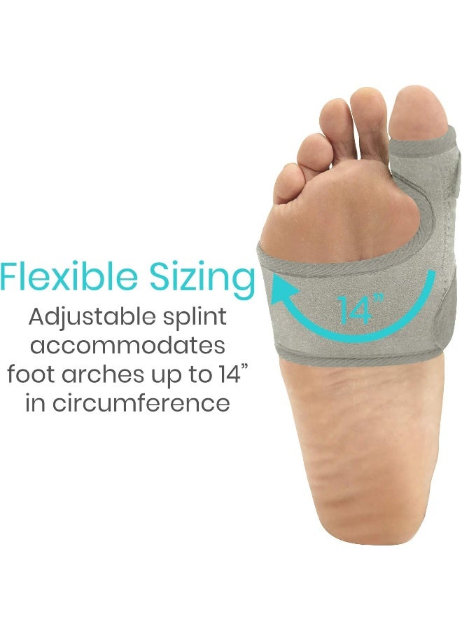 Vive Bunion Brace Big Toe Corrector Straightener With Splint Hallux Valgus Pad Joint Pain Relief Alignment Treatment Orthopedic Sleeve Foot Wrap Support One Size Gray - Image 4
