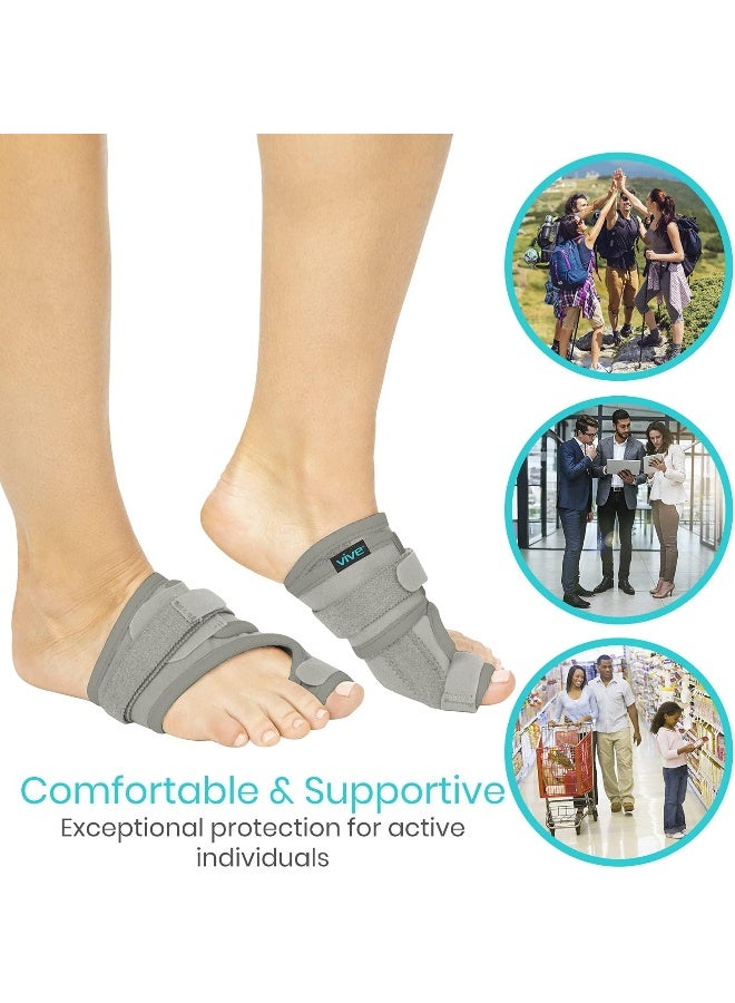 Vive Bunion Brace Big Toe Corrector Straightener With Splint Hallux Valgus Pad Joint Pain Relief Alignment Treatment Orthopedic Sleeve Foot Wrap Support One Size Gray - Image 3