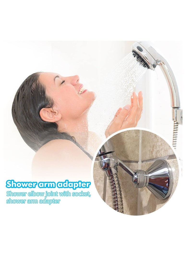 Shower Head Holder, Adjustable Removable Wall Bracket Zinc Alloy Bathroom Wand Mounted with Screw for Standard Handheld Hose - Image 2