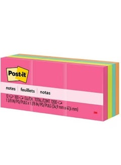 Post It Post-it Sticky Notes 12 pads/pack 38mm x 51mm 100 sheets/pad Neon Colors  - Image 3
