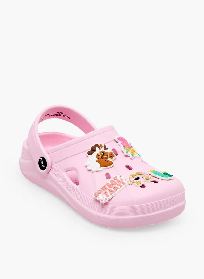 Aqua Girls Western Jibbitz Clogs