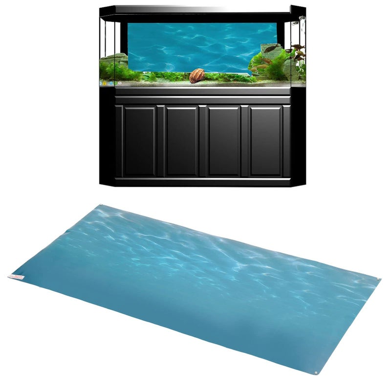 خلفية حوض السمك بتصميم ثلاثي الأبعاد للبحر، ملصق ذاتي اللصق من مادة PVC، مقاس 122 × 50 سم، عالي الشفافية - Image 3