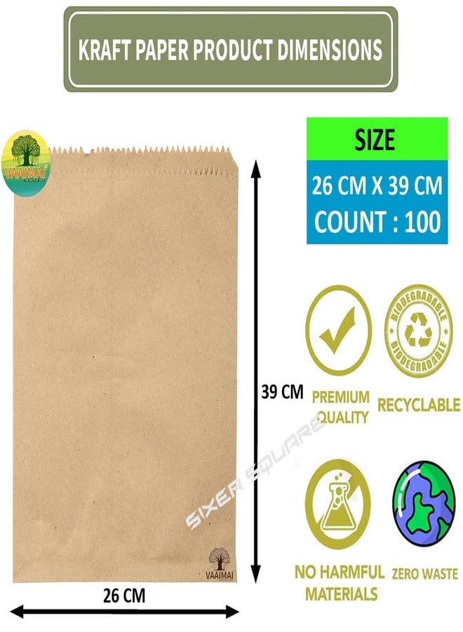 VAAIMAI Brown Kraft Paper Covers 26x39cm for Medical | Pharmacy Hospital – Biodegradable | Tablet Medicine Packaging Bags | FSC Certified Recyclable | (100 Count) Pack of 1 - Image 3