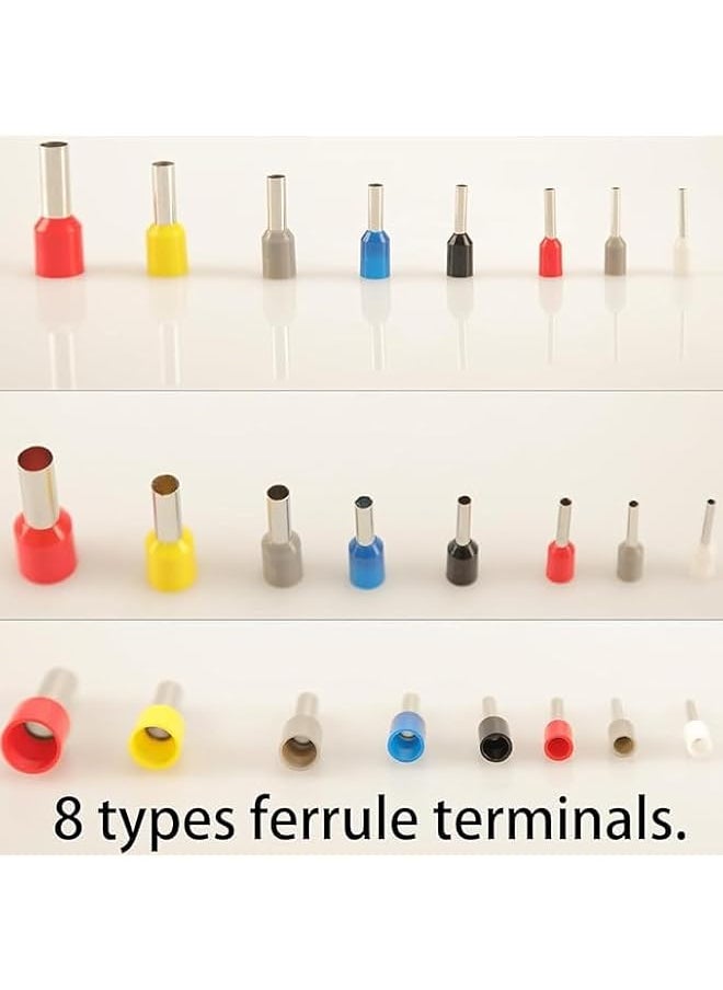 Wire Ferrule Kit, 900PCS AWG 22-7 Pin Terminal Connectors Wire Ferrule Kit,Wire Ferrules for Electric, Wire Ferrules Terminals Kit with 8 Types, Industrial, Power Control System, Etc