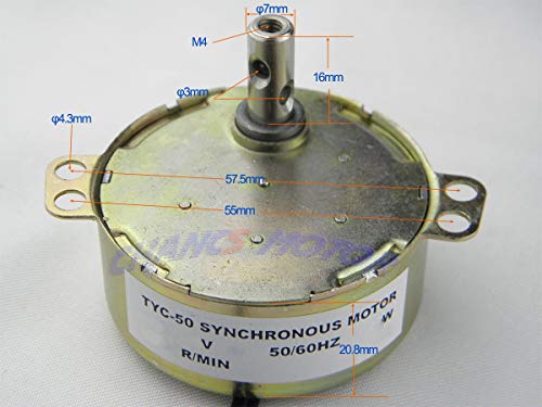 CHANCS محرك متزامن CHANCS TYC-50 12V DC 30/36RPM 4W CW/CCW محرك كهربائي صغير لمروحة DC - Image 4