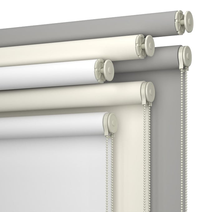 NO DRILL NO TOOLS 100 BLACKOUT ROLLER SHADE UV PROTECTION EASYCARE FABRIC ROLLER BLIND FOR WINDOWS DOORS PULL DOWN WINDOW SHADE BEIGE 30 W X 75 H
